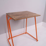 Children's Vintage School Exam Desk with Orange Metal Legs