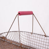 Children's Wire Basket with Pink Wooden Handle
