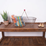 Children's Wire Basket with Pink Wooden Handle