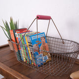 Children's Wire Basket with Pink Wooden Handle