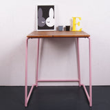 Children's Vintage School Exam Desk with Pink Metal Legs