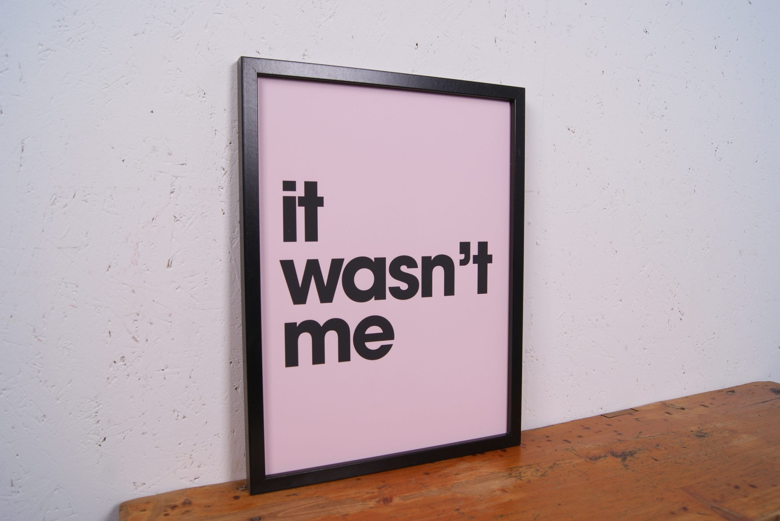 Children's Pink It Wasn't Me Print by Gayle Mansfield
