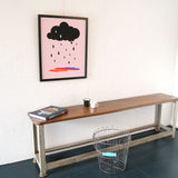 Children's Pink Rain me Happy Print by Doodlemoo