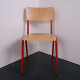 Children's Red Metal Legged Chairs