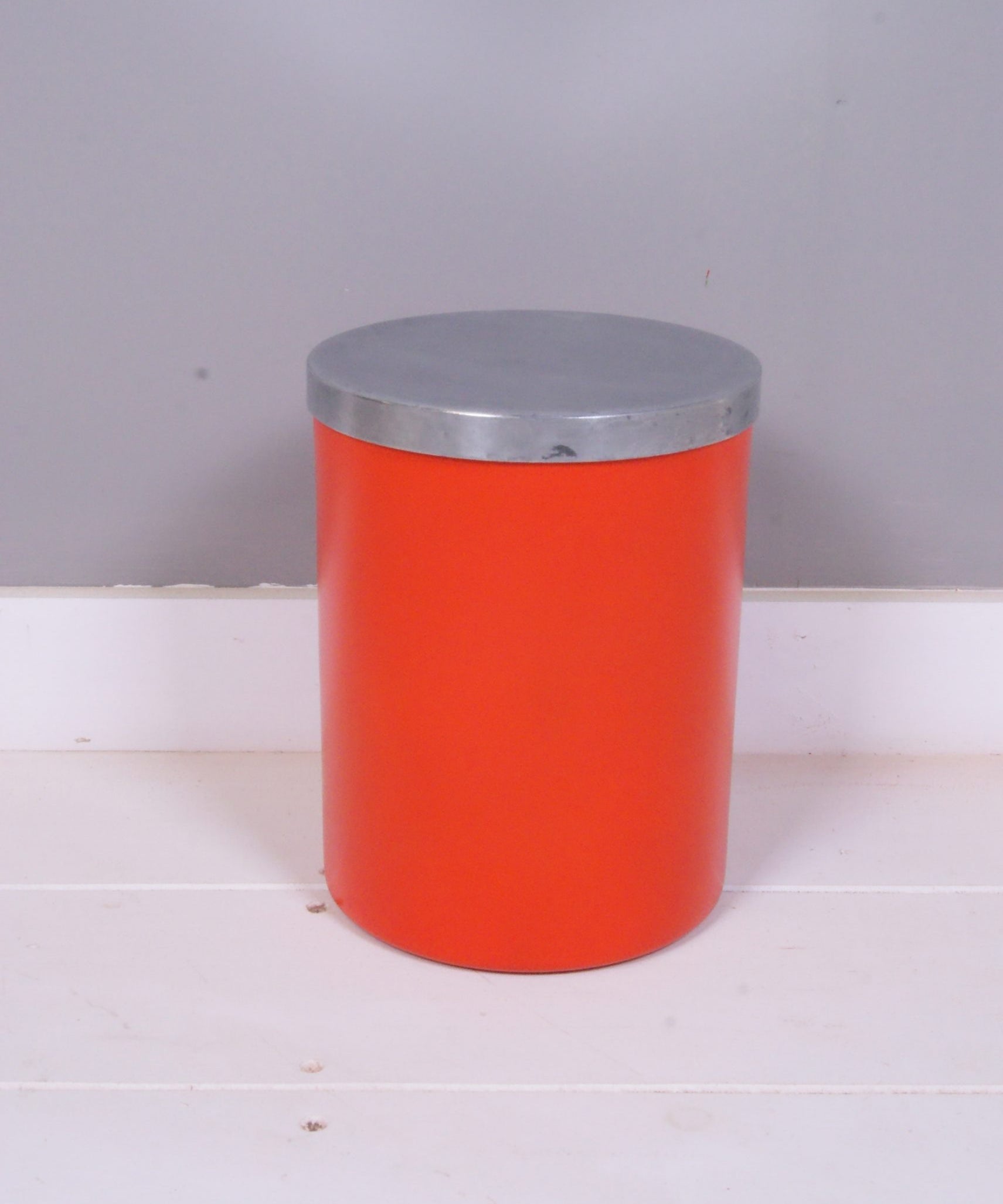 Children's Vintage Red Aluminium Storage Tin