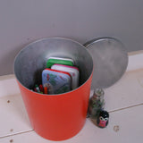 Children's Vintage Red Aluminium Storage Tin