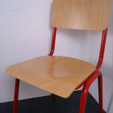 Children's Red Metal Legged Chairs