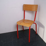 Children's Red Metal Legged Chairs From Belgium