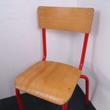 Children's Red Metal Legged Chairs From Belgium