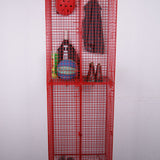 Children's Red Double Metal Locker with Four Compartments