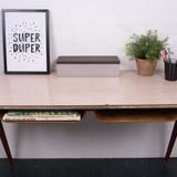 Children's Red Compass Legged Esavian Desk with Pocket Shelves