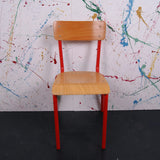 Children's French Red Metal Legged Chair
