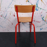 Children's French Red Metal Legged Chair