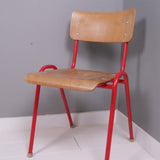 Children's Vintage Red Metal Legged Chair