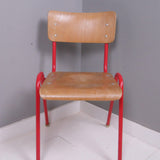 Children's Vintage Red Metal Legged Chair