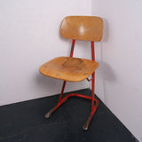 Children's French Red Metal Legged Chairs