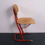 Children's French Red Metal Legged Chairs