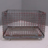 Children's Grey/Red Metal Storage Crate on Castors
