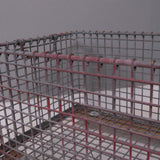 Children's Grey/Red Metal Storage Crate on Castors