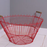Children's Red Wire Storage Basket with Handles