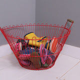 Children's Red Wire Storage Basket with Handles