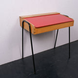 Children's Single School Desk with Red Lift up Lid and Chalkboard