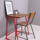 Children's Vintage School Exam Desk with Red Metal Legs
