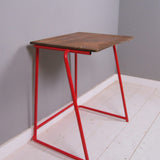 Children's Vintage School Exam Desk with Red Metal Legs