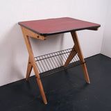 Children's Single Desk with Red and Black Striped Top