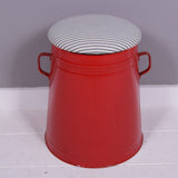 Large Red Maggie with Blue Ticking Removable Seat Pad