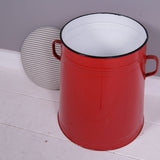 Large Red Maggie with Blue Ticking Removable Seat Pad