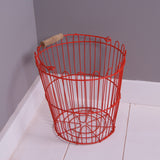 Children's Red Wire Storage Basket with Handle