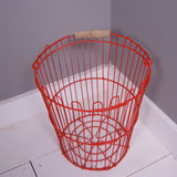 Children's Red Wire Storage Basket with Handle