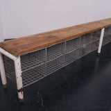 Children's Long School Bench with Wire Mesh Shoe Storage