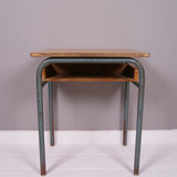 Children's Vintage French school Desk with Metal Frame and Wooden Shelf