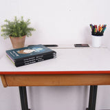 Children's Single desk with Formica Lift up Lid and Red Trim