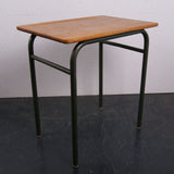 Children's French Green Metal Legged Desk with Wooden Top