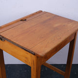 Single Wooden School Desk with Lift up Lid