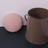 Small Brown Maggie with Blue Ticking Removable Seat Pad