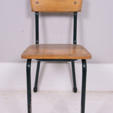 Children's Vintage Medium Dark Green Metal Legged Chair