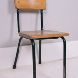 Children's Vintage Medium Dark Green Metal Legged Chair