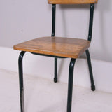 Children's Vintage Medium Dark Green Metal Legged Chair