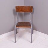 Children's Vintage French Grey Metal Legged Chairs