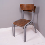 Children's Vintage French Grey Metal Legged Chairs