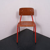 Children's Small Red Metal Legged Chairs