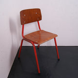 Children's Small Red Metal Legged Chairs