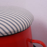 Small Red Maggie with Blue Ticking Removable Seat Pad