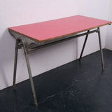Children's Small Metal Legged Desk with Red Formica Top