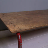 Children's Small Vintage Red Metal Legged Table