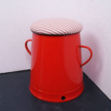 Small Red Maggie with Red Ticking Removable Seat Pad